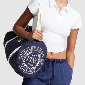NWT PINK Victoria's Secret Canvas Duffle Bag